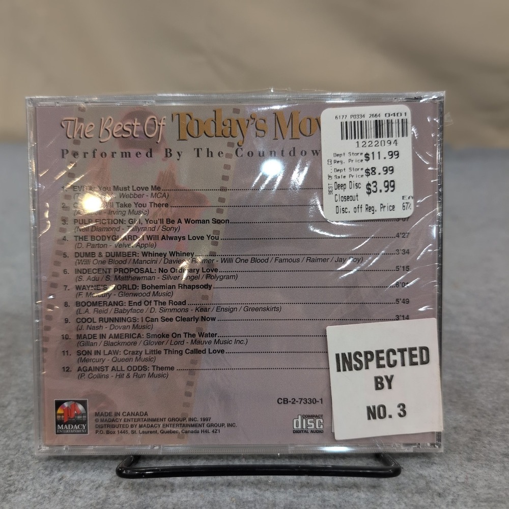 The Best Of Todays Movie Hits Disc 1 CD Madacy Entertainment 1997 Sealed New - Picture 2 of 2